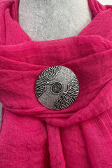 Silver Double Tree of Life Magnetic Brooch