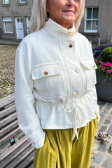 Winter White Alana Funnel Neck Utility Jacket