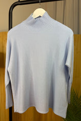 Pastel Blue Ribby Knit Jumper
