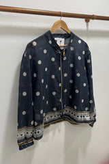 Navy Polkadot Lightweight Bomber Jacket