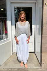 Light Grey Popcorn Poncho Top
