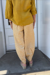 Mustard Yellow Ivy Gingham Pants