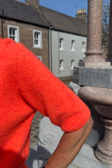 Bright Orange Alpaca Short Sleeved Jumper