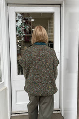 Khaki Green Wildflower Knitted Waistcoat