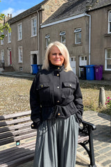 Black Alana Funnel Neck Utility Jacket