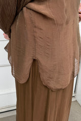 Chocolate Brown Silk Button Through Blouse