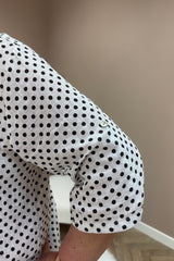 White Polka Dot Cotton Blouse