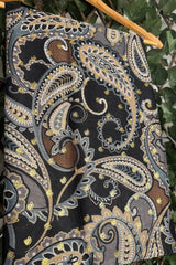 Black Gold Detail Paisley Scarf