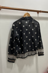 Black Polkadot Lightweight Bomber Jacket