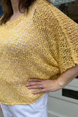 Buttery Yellow Popcorn Poncho Top