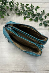 Teal Cleo Zip Crossbody Bag