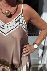 Gold Silky Cami Maxi Dress