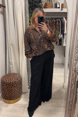 Chocolate Brown Jude Leopard Blouse