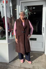 Chocolate Brown Oversized Anya Teddy Maxi Gilet