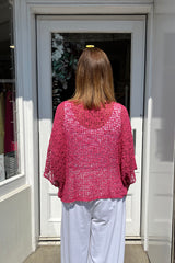 Dusky Pink Popcorn Poncho Top