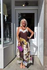 Chocolate Brown Silky Cami Maxi Dress