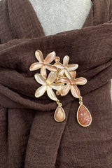 Bronze Flowers Magnetic Brooch