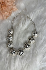 Hammered Silver Multi Circle Necklace