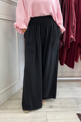 Black Nicole Wide Leg Trousers
