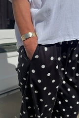 Black and White Polkadot Trousers