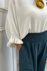Teal Nicole Wide Leg Trousers