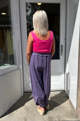 Aubergine Purple Cotton Cocoon Trousers
