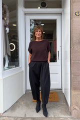 Chocolate Brown Yasmin Short Sleeve Knit