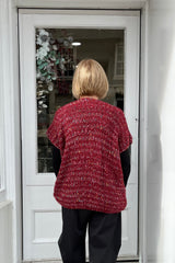 Wine Wildflower Knitted Waistcoat