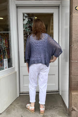 Denim Blue Popcorn Poncho Top