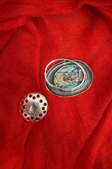 Grey Oval Gemstone Magnetic Brooch