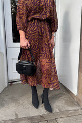 Zena Mustard Zebra Printed Dress