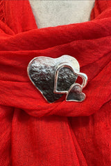 Grey Double Ombre Heart Magnetic Brooch