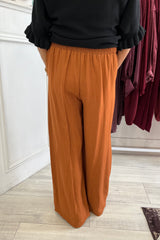 Rust Orange Nicole Wide Leg Trousers