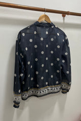 Navy Polkadot Lightweight Bomber Jacket