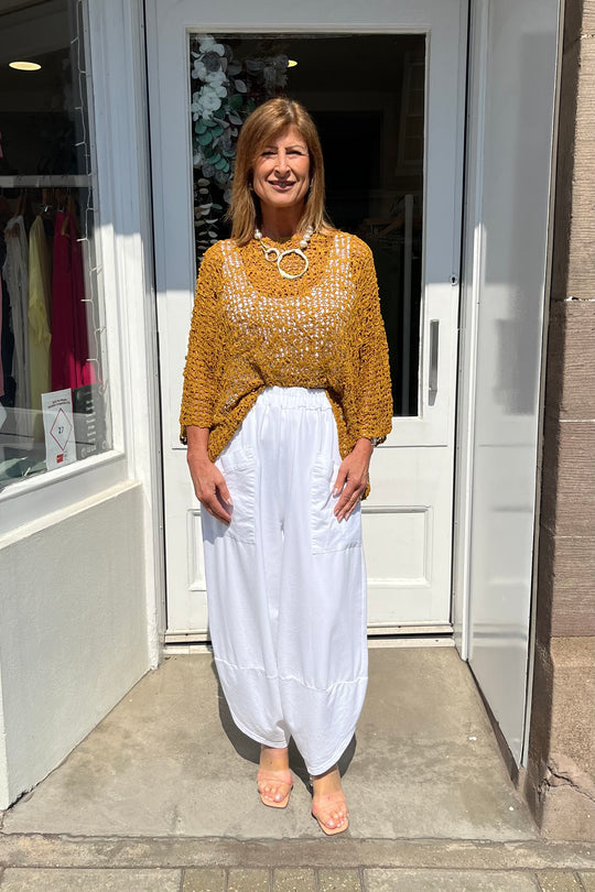 Mustard Yellow Popcorn Poncho Top