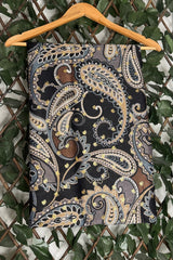 Black Gold Detail Paisley Scarf