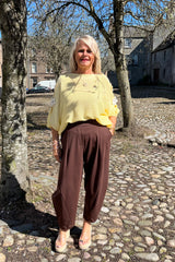 Brown Premium Crop Trousers