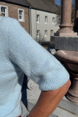 Light Blue Alpaca Short Sleeved Jumper