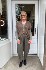 Taupe Wildflower Knitted Waistcoat
