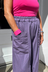 Aubergine Purple Cotton Cocoon Trousers