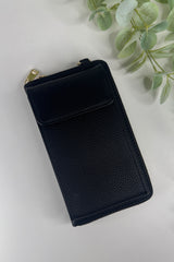 Black Zip Wallet Crossbody Bag