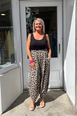 Leopard Cotton Cocoon Trousers