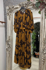 Mustard Tessa Printed Dress