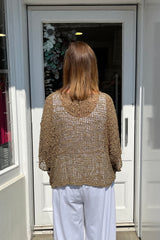 Latte Brown Popcorn Poncho Top