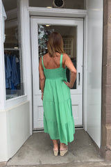 Emerald Green Crochet Bust Dress