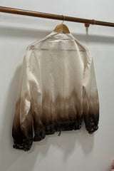 Cream Ombre Lightweight Bomber Jacket
