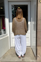 Latte Brown Popcorn Poncho Top