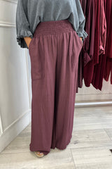 Grape Purple Nicole Wide Leg Trousers