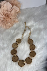 Hammered Gold Multi Circle Necklace