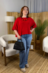 Red Maggie Knit Jumper